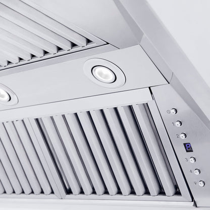 ZLINE 48 in. Professional Convertible Vent Wall Mount Range Hood in Stainless Steel with Crown Molding (587CRN-48)
