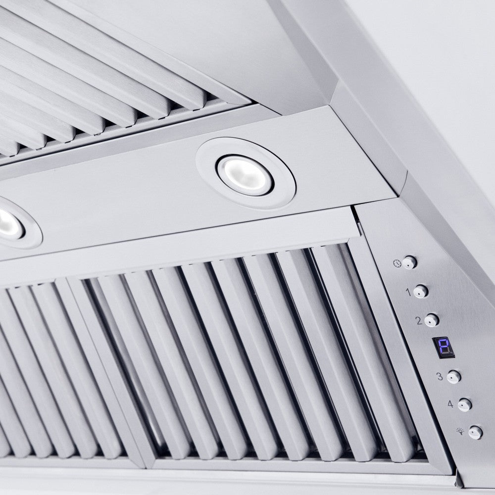 ZLINE 30 in. Professional Convertible Vent Wall Mount Range Hood in Stainless Steel with Crown Molding (587CRN-30)