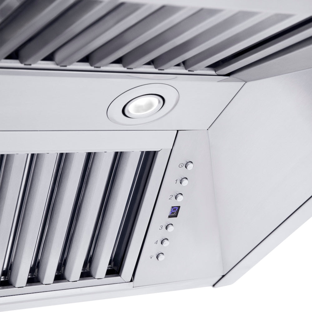 ZLINE 48 in. Professional Convertible Vent Wall Mount Range Hood in Stainless Steel with Crown Molding (587CRN-48)