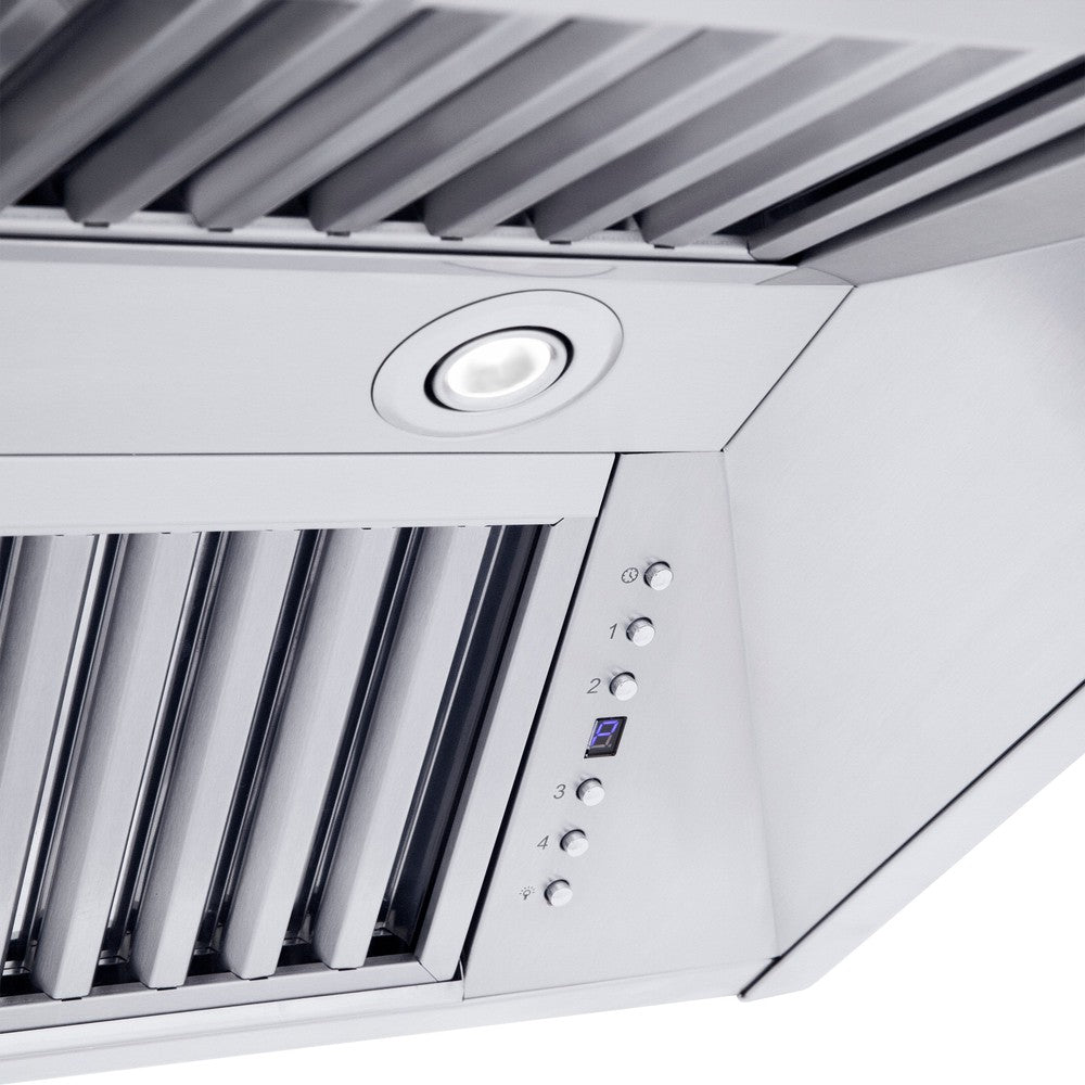 ZLINE 30 in. Professional Convertible Vent Wall Mount Range Hood in Stainless Steel with Crown Molding (587CRN-30)