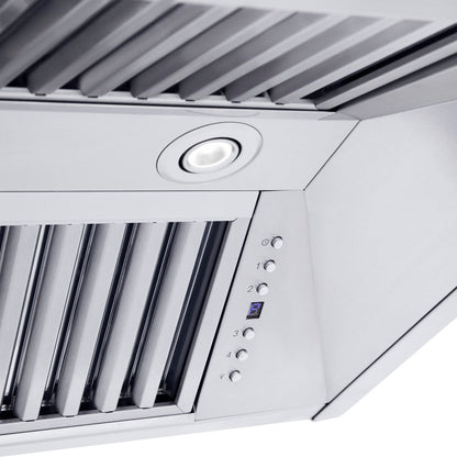 ZLINE 30 in. Professional Convertible Vent Wall Mount Range Hood in Stainless Steel with Crown Molding (587CRN-30)
