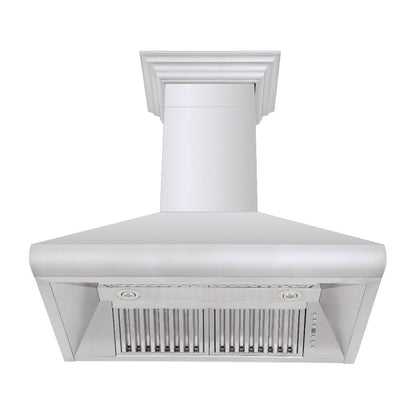 ZLINE 30 in. Professional Convertible Vent Wall Mount Range Hood in Stainless Steel with Crown Molding (587CRN-30)