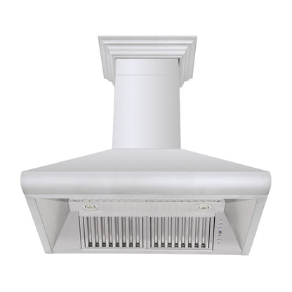 ZLINE 36 in. Professional Convertible Vent Wall Mount Range Hood in Stainless Steel with Crown Molding (587CRN-36)