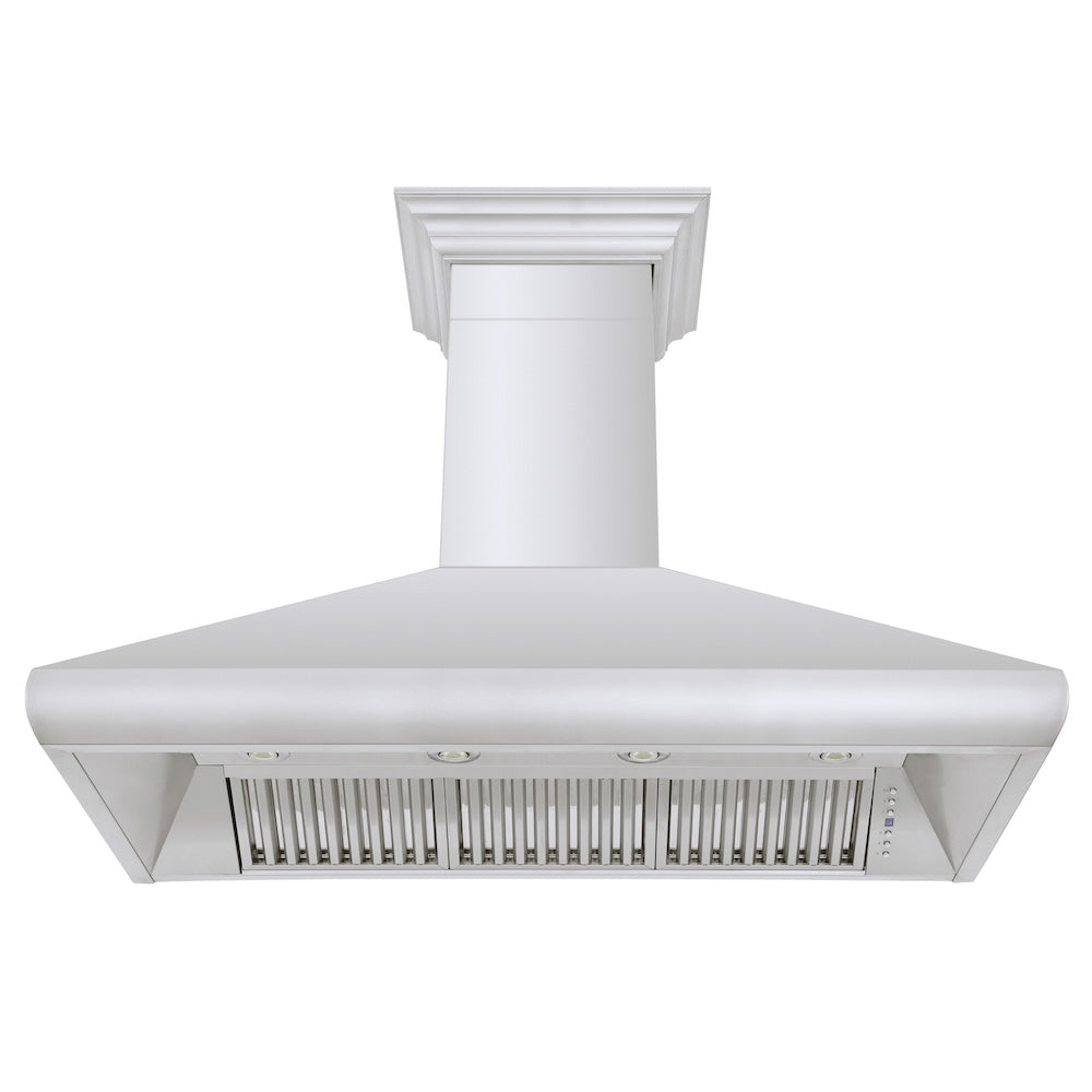 ZLINE 48 in. Professional Convertible Vent Wall Mount Range Hood in Stainless Steel with Crown Molding (587CRN-48)