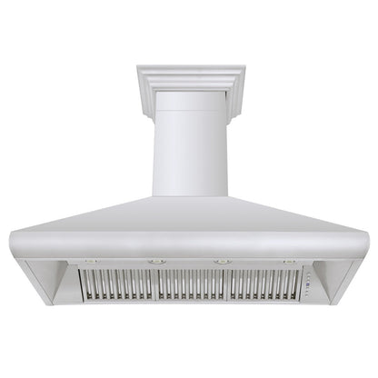 ZLINE 48 in. Professional Convertible Vent Wall Mount Range Hood in Stainless Steel with Crown Molding (587CRN-48)