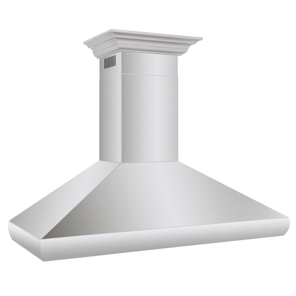 ZLINE 48 in. Professional Convertible Vent Wall Mount Range Hood in Stainless Steel with Crown Molding (587CRN-48)