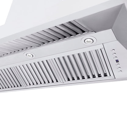 ZLINE 60 in. Professional Convertible Vent Wall Mount Range Hood in Stainless Steel with Crown Molding (597CRN-60)