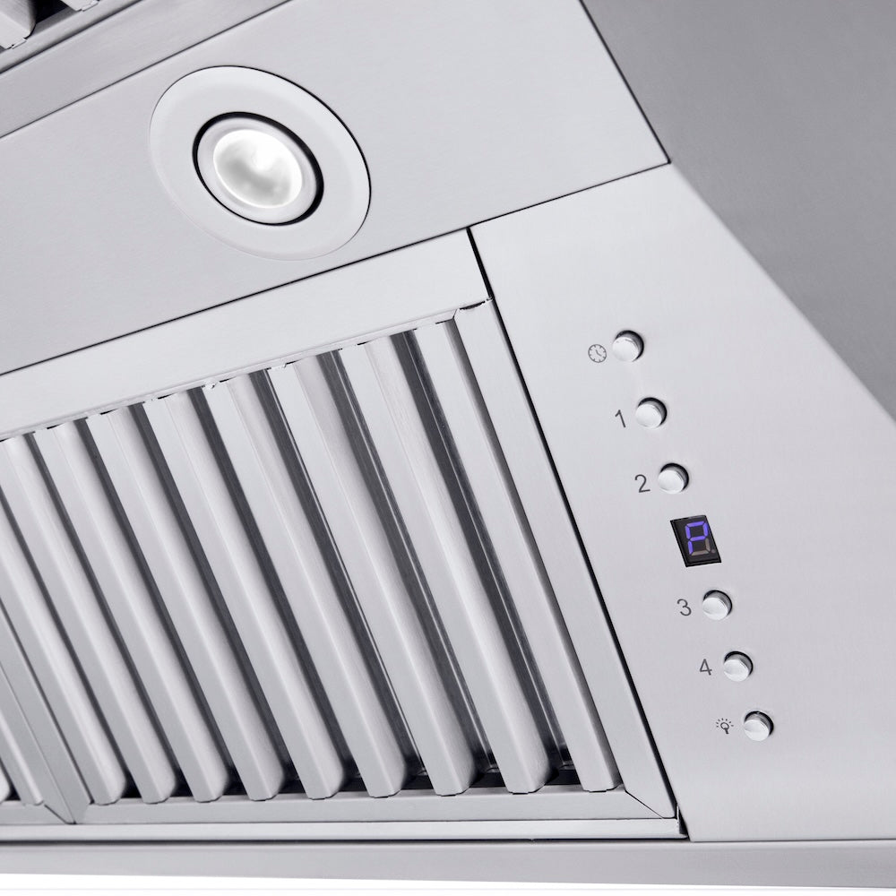 ZLINE 60 in. Professional Convertible Vent Wall Mount Range Hood in Stainless Steel with Crown Molding (597CRN-60)