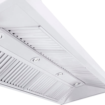 ZLINE 60 in. Professional Convertible Vent Wall Mount Range Hood in Stainless Steel with Crown Molding (597CRN-60)