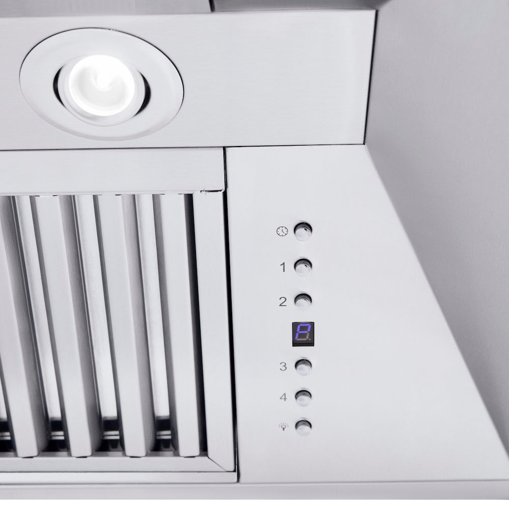 ZLINE 60 in. Professional Convertible Vent Wall Mount Range Hood in Stainless Steel with Crown Molding (597CRN-60)