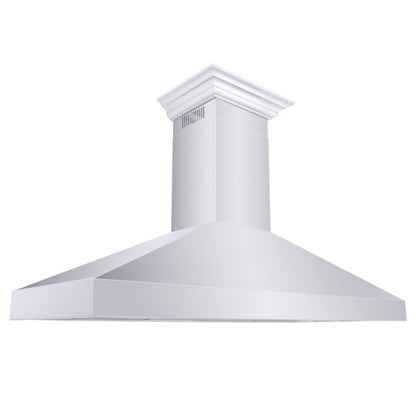 ZLINE 60 in. Professional Convertible Vent Wall Mount Range Hood in Stainless Steel with Crown Molding (597CRN-60)