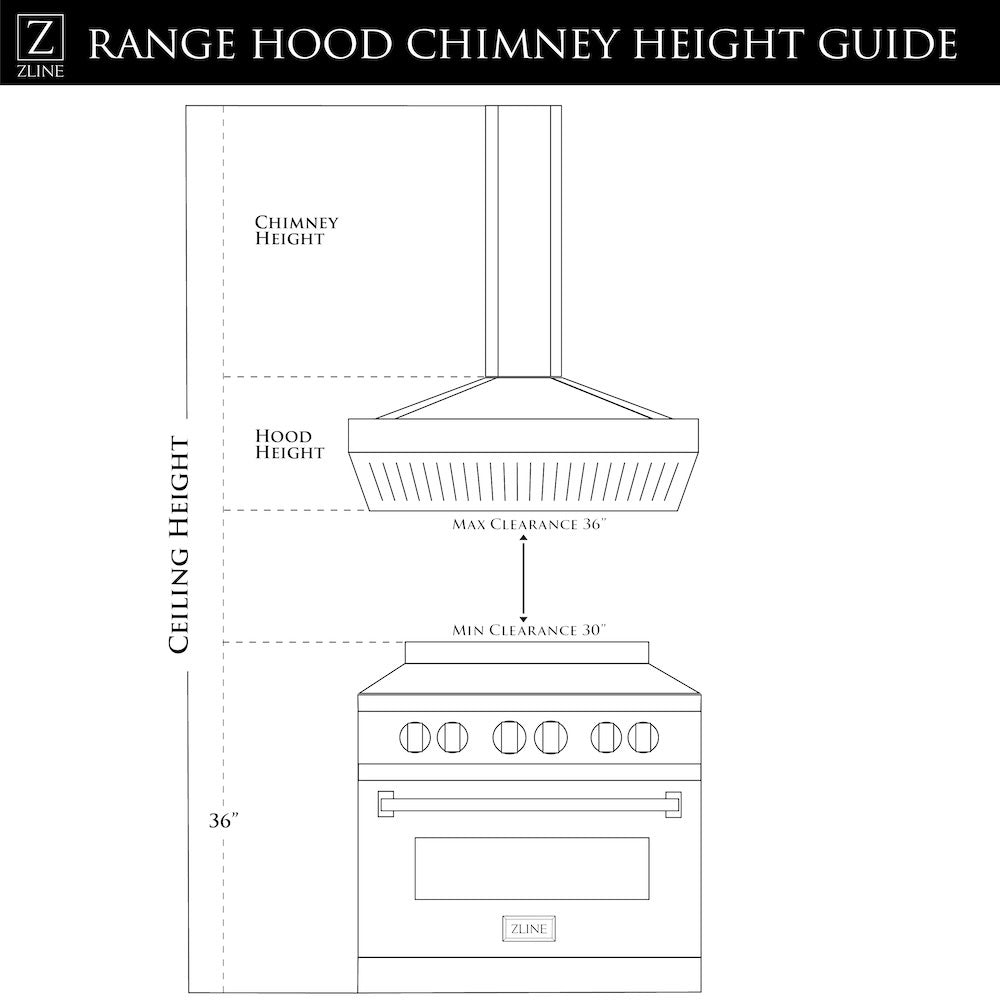ZLINE 36 in. Convertible Vent Island Mount Range Hood in Stainless Steel and Glass (GL9i-36)