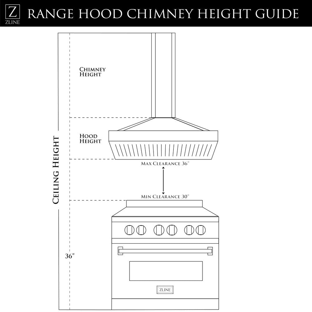 ZLINE 30 in. Convertible Vent Island Mount Range Hood in Stainless Steel and Glass (GL14i-30)