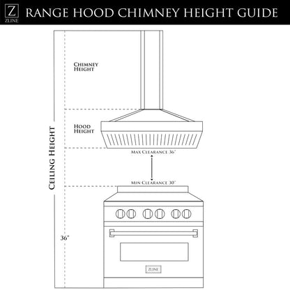 ZLINE 30 in. Convertible Vent Island Mount Range Hood in Stainless Steel and Glass (GL14i-30)