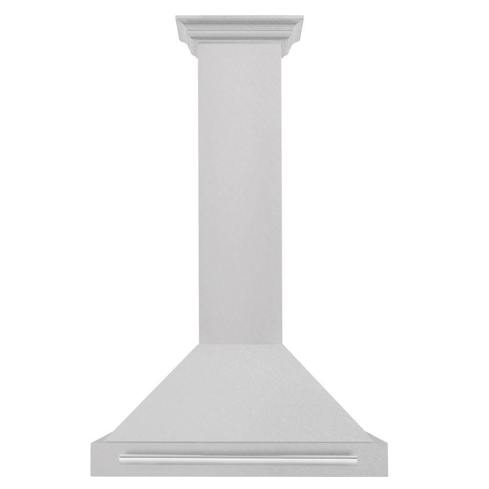 ZLINE 30 in. Convertible Satin Stainless Steel Wall Mount Range Hood with Stainless Steel Handle (KB4SNX-30)