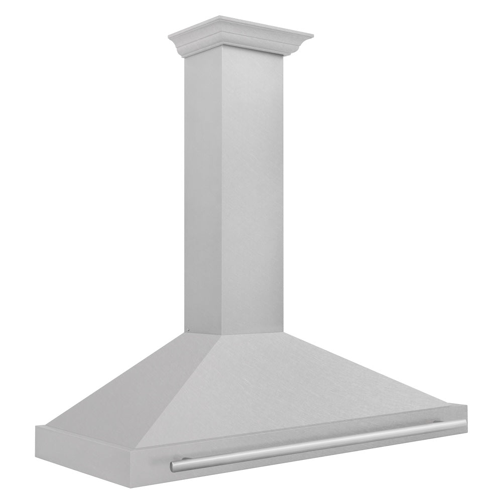 ZLINE 48 in. Convertible Satin Stainless Steel Wall Mount Range Hood with Stainless Steel Handle (KB4SNX-48)