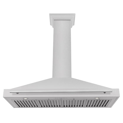 ZLINE 48 in. Convertible Satin Stainless Steel Wall Mount Range Hood with Stainless Steel Handle (KB4SNX-48)