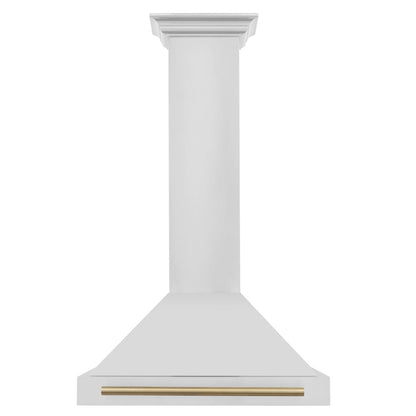 ZLINE Autograph Edition 30 in. Convertible Stainless Steel Range Hood with Stainless Steel Shell and Champagne Bronze Accents (KB4STZ-30-CB)