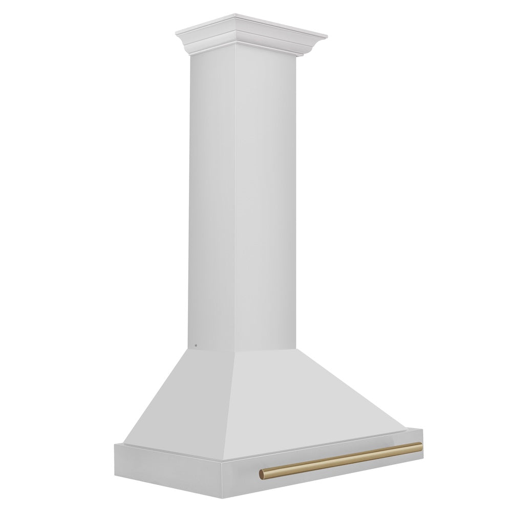 ZLINE Autograph Edition 30 in. Convertible Stainless Steel Range Hood with Stainless Steel Shell and Champagne Bronze Accents (KB4STZ-30-CB)