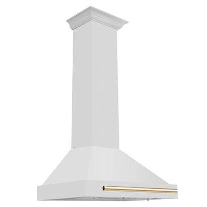 ZLINE Autograph Edition 30 in. Convertible Stainless Steel Range Hood with Stainless Steel Shell and Polished Gold Accents (KB4STZ-30-G)