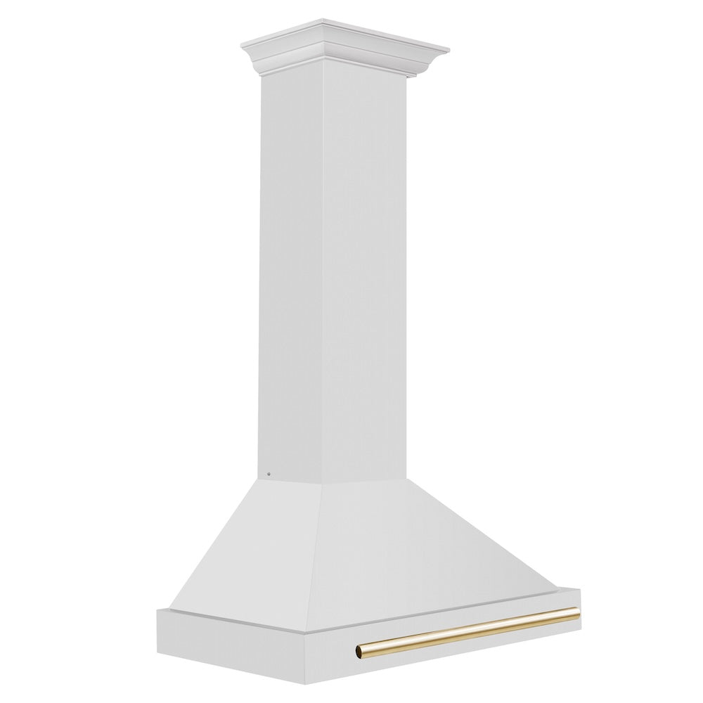 ZLINE Autograph Edition 30 in. Convertible Stainless Steel Range Hood with Stainless Steel Shell and Polished Gold Accents (KB4STZ-30-G)