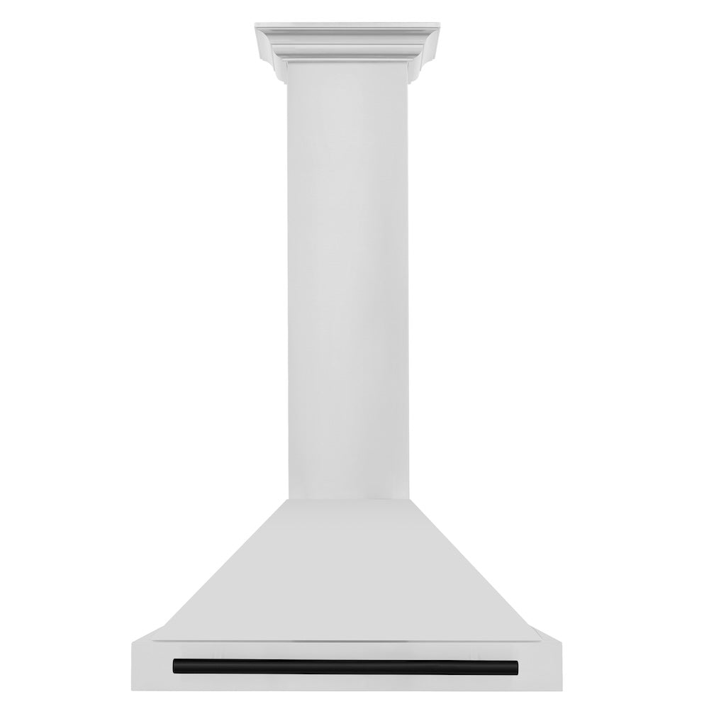 ZLINE Autograph Edition 30 in. Convertible Stainless Steel Range Hood with Stainless Steel Shell and Matte Black Accents (KB4STZ-30-MB)