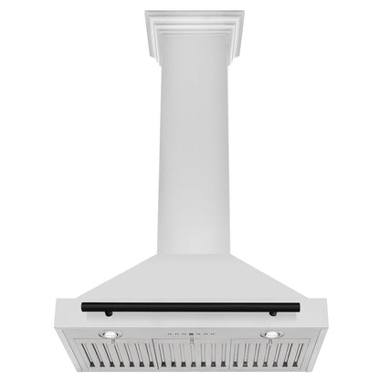 ZLINE Autograph Edition 30 in. Convertible Stainless Steel Range Hood with Stainless Steel Shell and Matte Black Accents (KB4STZ-30-MB)