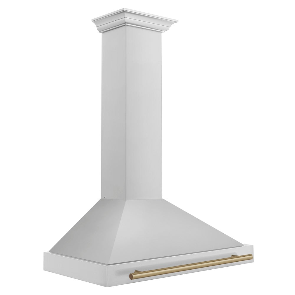 ZLINE Autograph Edition 36 in. Convertible Stainless Steel Range Hood with Stainless Steel Shell and Champagne Bronze Accents (KB4STZ-36-CB)