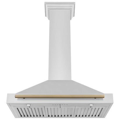 ZLINE Autograph Edition 36 in. Convertible Stainless Steel Range Hood with Stainless Steel Shell and Champagne Bronze Accents (KB4STZ-36-CB)