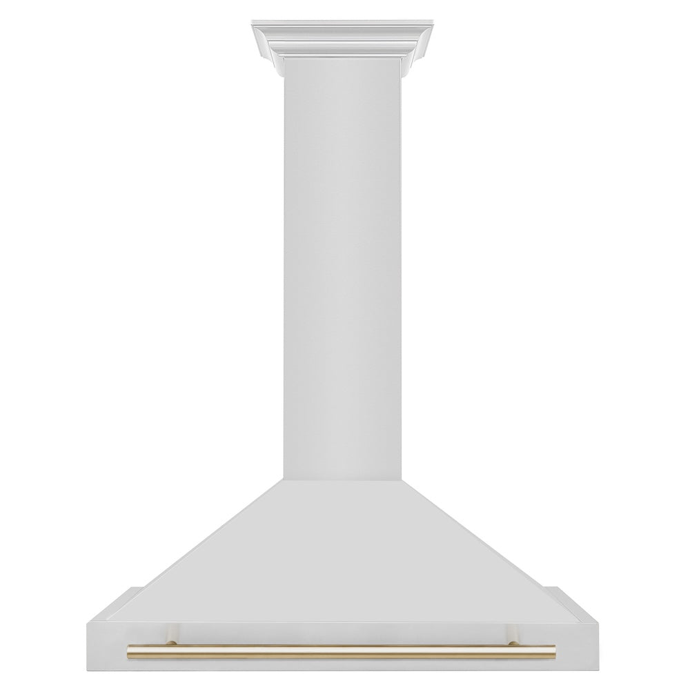 ZLINE Autograph Edition 36 in. Convertible Stainless Steel Range Hood with Stainless Steel Shell and Polished Gold Accents (KB4STZ-36-G)