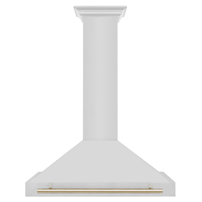 ZLINE Autograph Edition 36 in. Convertible Stainless Steel Range Hood with Stainless Steel Shell and Polished Gold Accents (KB4STZ-36-G)