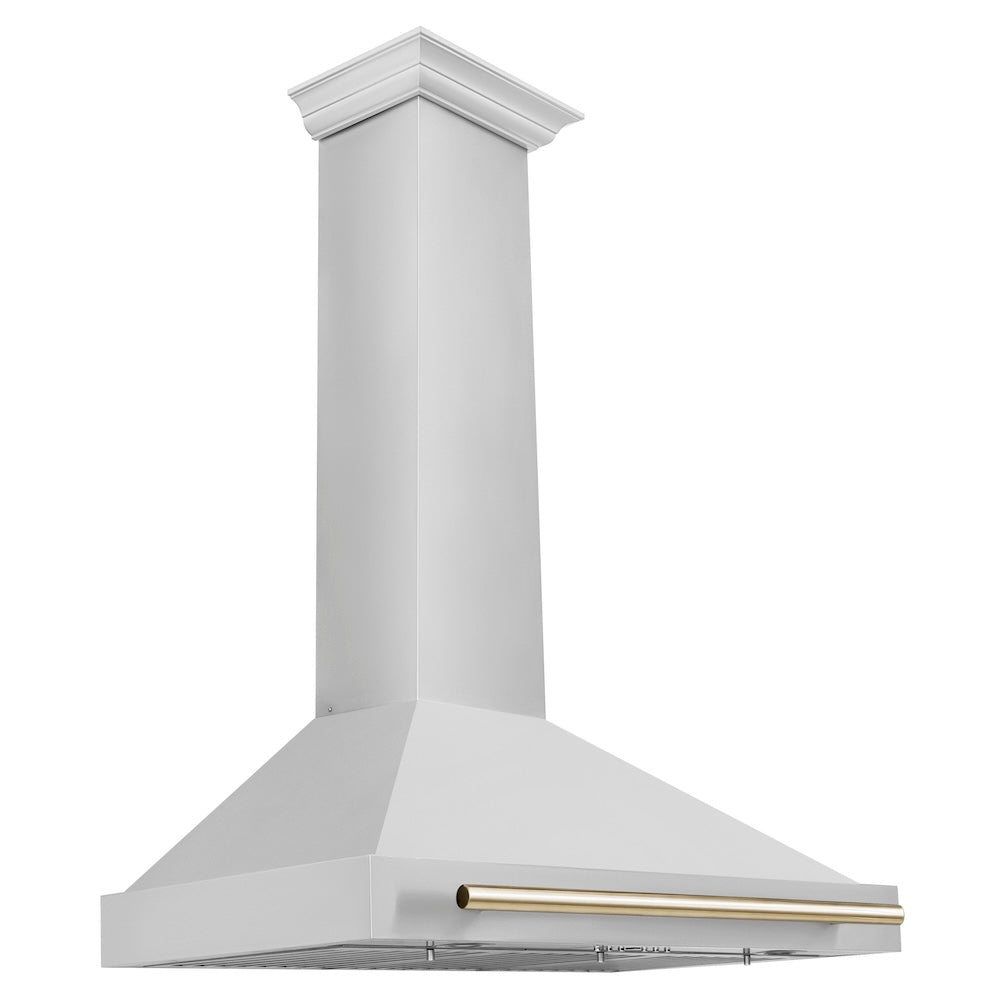 ZLINE Autograph Edition 36 in. Convertible Stainless Steel Range Hood with Stainless Steel Shell and Polished Gold Accents (KB4STZ-36-G)