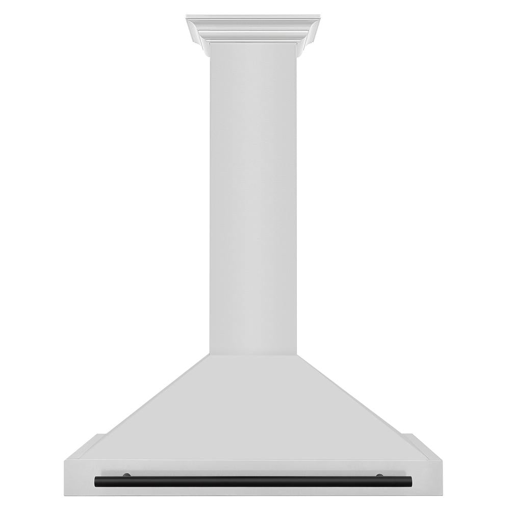 ZLINE Autograph Edition 36 in. Convertible Stainless Steel Range Hood with Stainless Steel Shell and Matte Black Accents (KB4STZ-36-MB)
