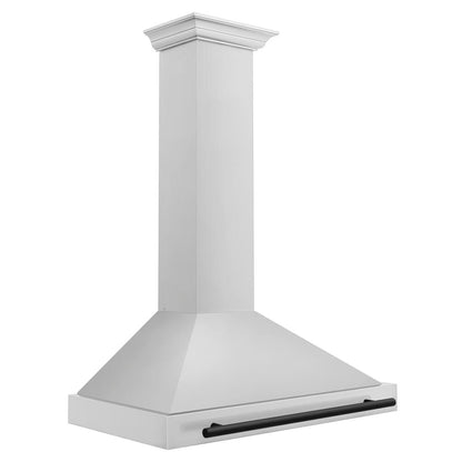 ZLINE Autograph Edition 36 in. Convertible Stainless Steel Range Hood with Stainless Steel Shell and Matte Black Accents (KB4STZ-36-MB)