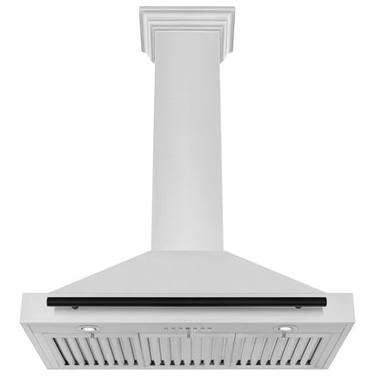 ZLINE Autograph Edition 36 in. Convertible Stainless Steel Range Hood with Stainless Steel Shell and Matte Black Accents (KB4STZ-36-MB)