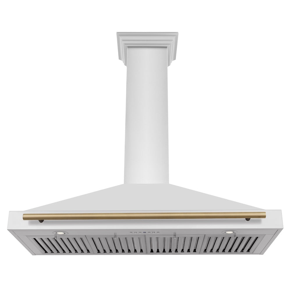 ZLINE Autograph Edition 48 in. Convertible Stainless Steel Range Hood with Stainless Steel Shell and Champagne Bronze Accents (KB4STZ-48-CB)