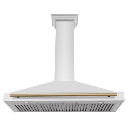 ZLINE Autograph Edition 48 in. Convertible Stainless Steel Range Hood with Stainless Steel Shell and Champagne Bronze Accents (KB4STZ-48-CB)