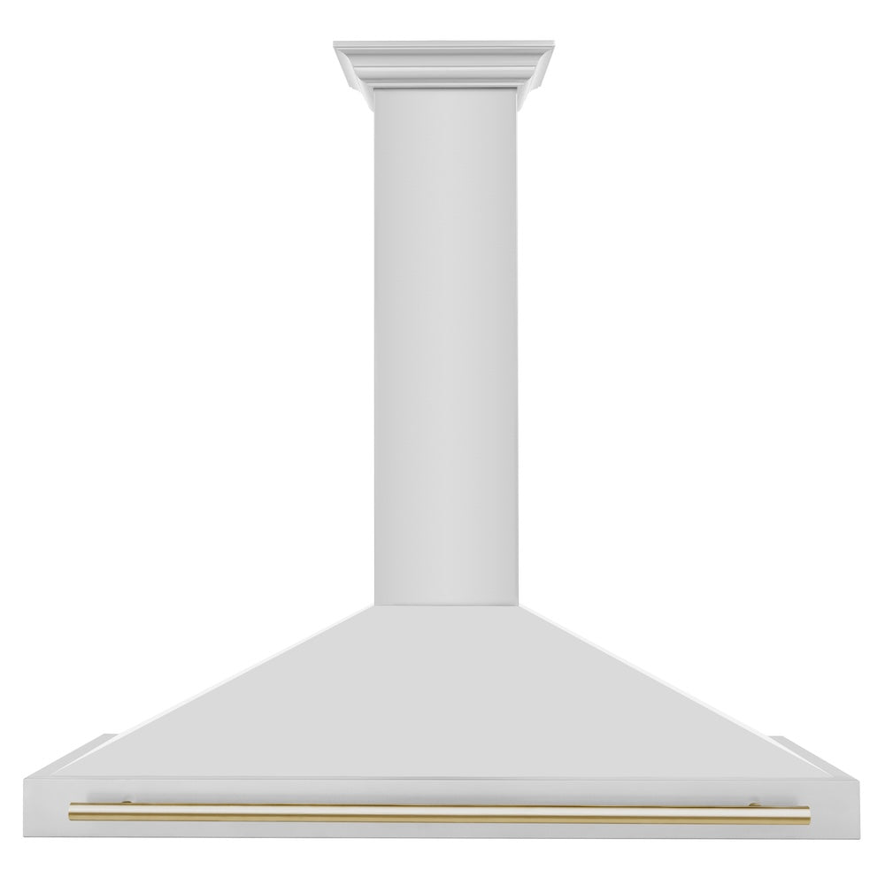 ZLINE Autograph Edition 48 in. Convertible Stainless Steel Range Hood with Stainless Steel Shell and Polished Gold Accents (KB4STZ-48-G)