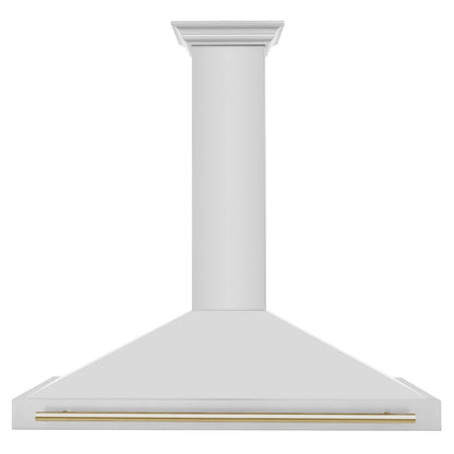 ZLINE Autograph Edition 48 in. Convertible Stainless Steel Range Hood with Stainless Steel Shell and Polished Gold Accents (KB4STZ-48-G)