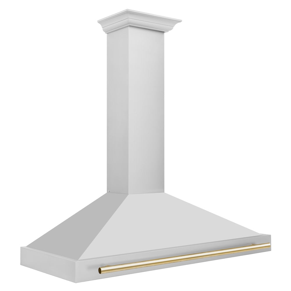 ZLINE Autograph Edition 48 in. Convertible Stainless Steel Range Hood with Stainless Steel Shell and Polished Gold Accents (KB4STZ-48-G)