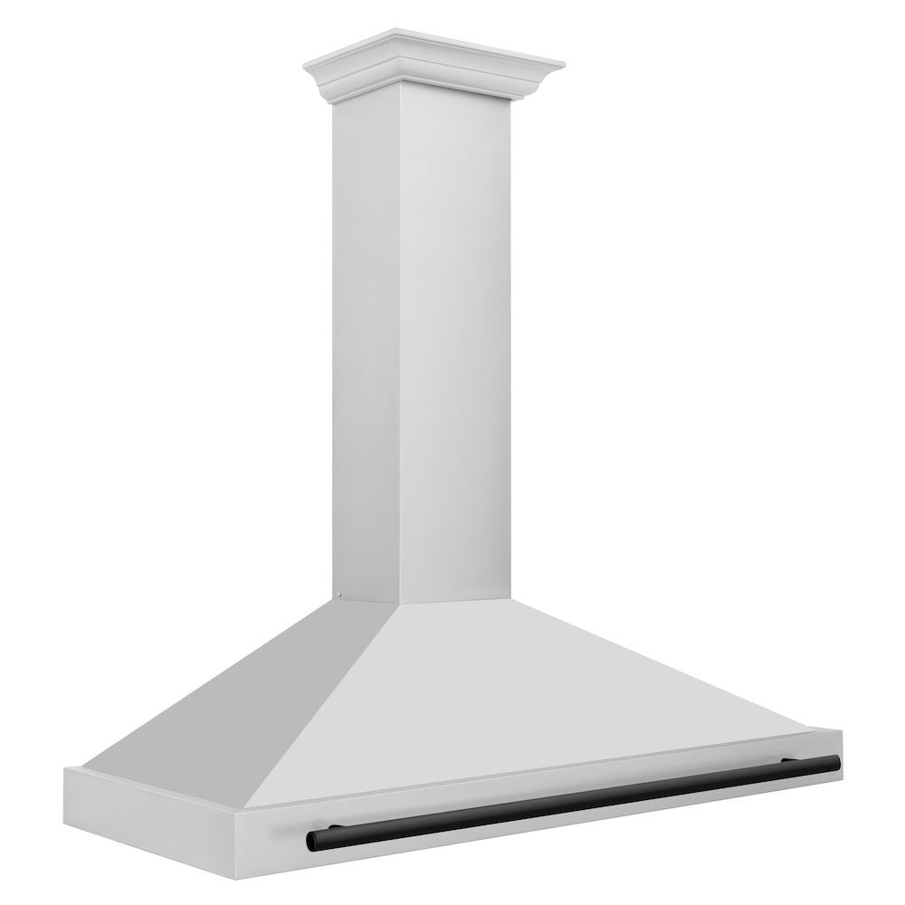 ZLINE Autograph Edition 48 in. Convertible Stainless Steel Range Hood with Stainless Steel Shell and Matte Black Accents (KB4STZ-48-MB)