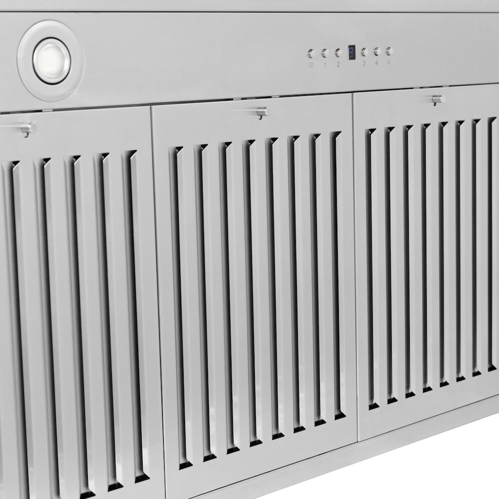 ZLINE Autograph Edition 36 in. Convertible Stainless Steel Range Hood with White Matte Shell and Matte Black Accents (KB4STZ-WM36-MB)