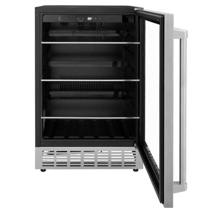 ZLINE Kitchen Package with 36 in. French Door Refrigerator, 36 in. Dual Fuel Range, 36 in. Range Hood, 24 in. Microwave Drawer, 24 in. Tall Tub Dishwasher and 24 in. Beverage Fridge in Stainless Steel (6KPR-RARH36-MWDWV-RBV)
