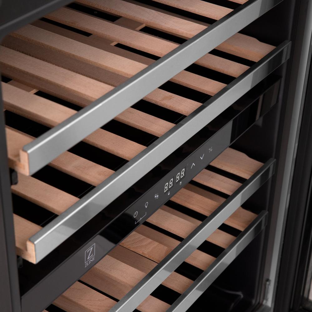 ZLINE Kitchen Package with 36 in. French Door Refrigerator, 48 in. Dual Fuel Range, 48 in. Range Hood, 24 in. Microwave Drawer, 24 in. Tall Tub Dishwasher and 24 in. Wine Cooler in Stainless Steel (6KPR-RARH48-MWDWV-RWV)