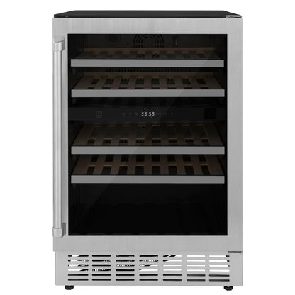 ZLINE Kitchen Package with 36 in. French Door Refrigerator, 48 in. Dual Fuel Range, 48 in. Range Hood, 24 in. Microwave Drawer, 24 in. Tall Tub Dishwasher and 24 in. Wine Cooler in Stainless Steel (6KPR-RARH48-MWDWV-RWV)