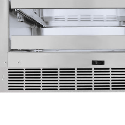 ZLINE 24 in. Touchstone Dual Zone 44 Bottle Wine Cooler with Satin Stainless Steel Glass Door (RWDO-SN-24)
