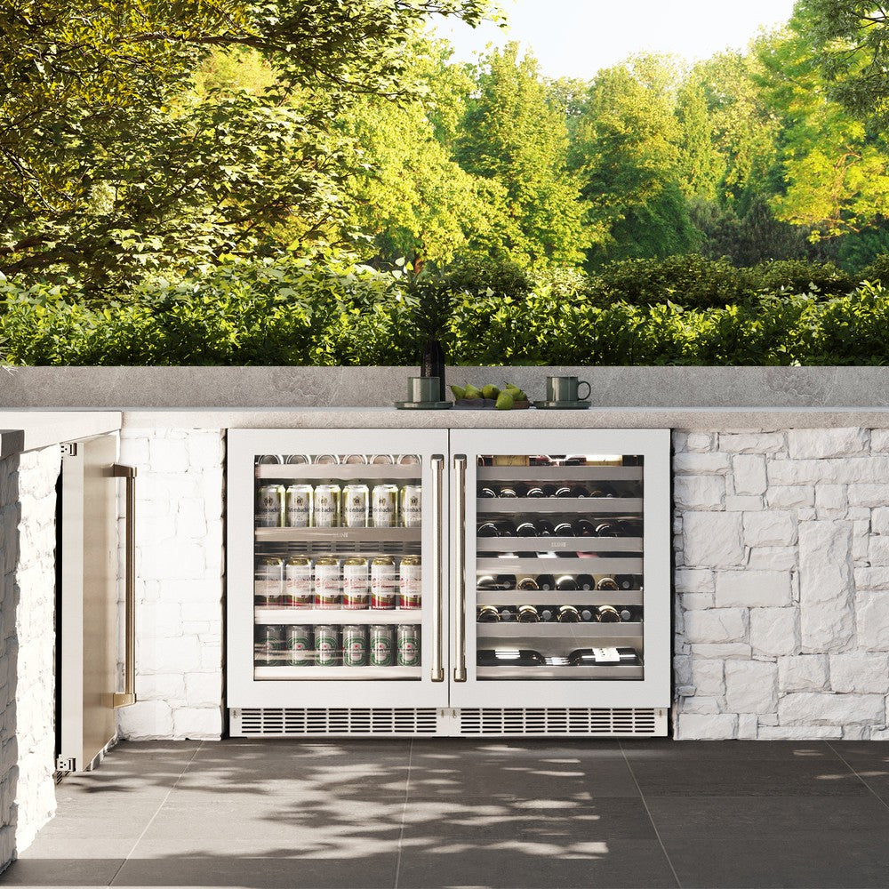ZLINE 24 in. Touchstone 151 Can Beverage Fridge With White Matte Glass Door (RBSO-WM-24)
