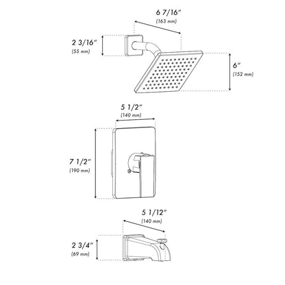 ZLINE Palisades Modern Shower System in Brushed Nickel (RBCN2-SHS-BN)