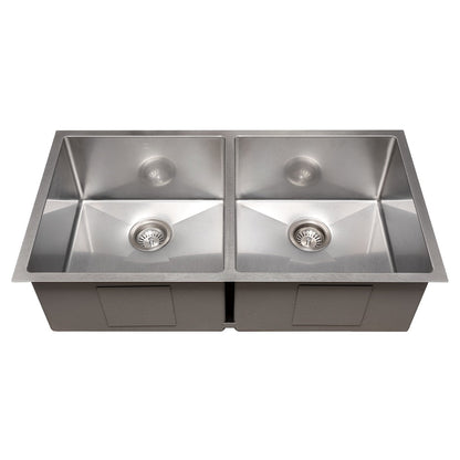 ZLINE 36 in. Anton Undermount Double Bowl Satin Stainless Steel Kitchen Sink with Bottom Grid (SR50D-36S)