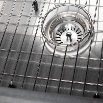 ZLINE 33 in. Moritz Farmhouse Apron Mount Single Bowl Satin Stainless Steel Kitchen Sink with Bottom Grid and Accessories (SLSAP-33S)